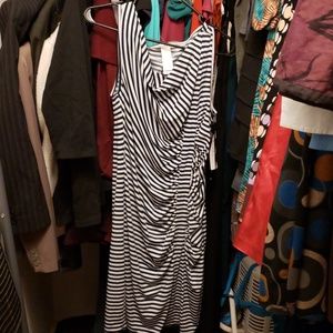 Striped navy and white nautical dress